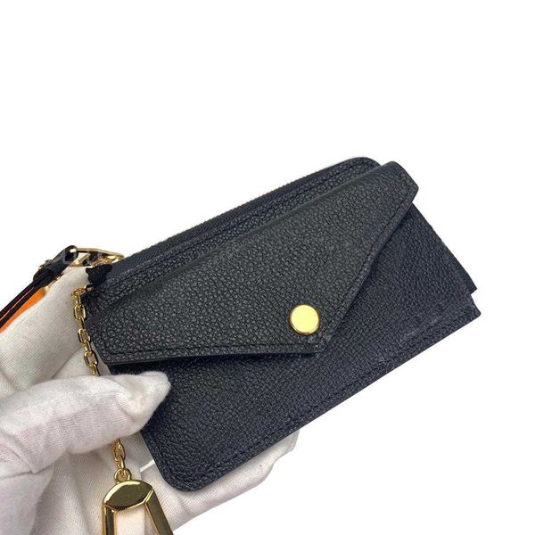 

women zipper wallets credit card holder black genuine leather empreint s embossed coin purse pouch portefeuille 7a quality men envelope