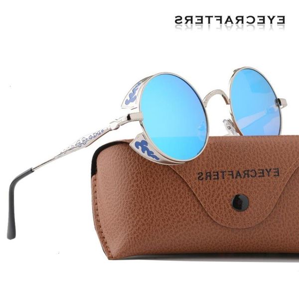 

sunglasses vintage steampunk hd polarized fashion round sunglasses women brand designer vampire sun glasses men, Black