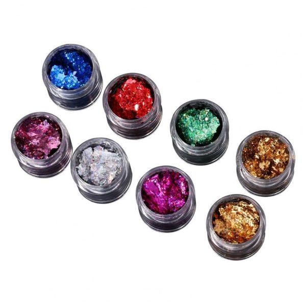 

nail glitter 8pcs long lasting shiny makeup 8 colors art decoration sequin party manicure salon powder, Silver;gold