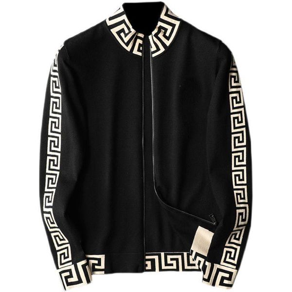 

men's sweaters sweater jacket men 2021 autumn tide brand casual wide classic embroidery letters light luxury knitted, White;black