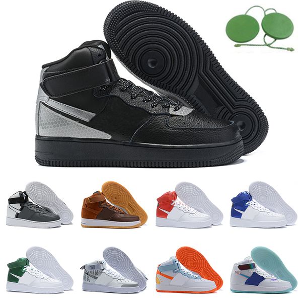 

air force 1 high airfoce af1 men women running shoes brown black white shattered backboard red green yellow platform mens fashion trainers s
