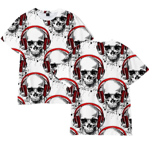 

women's t-shirt skeleton 3d pattern digital printing casual stree fashion o neck summer cool big size, White