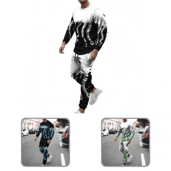 

jogging clothing sweat suit o-neck stylish long sleeve 2 pieces men sweatshirt pants set, Black;red