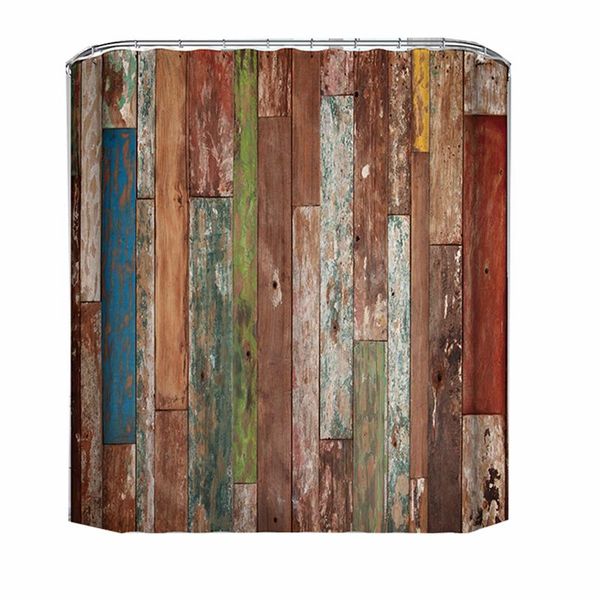 

shower curtains 3d bathroom vintage wood board waterproof curtain for