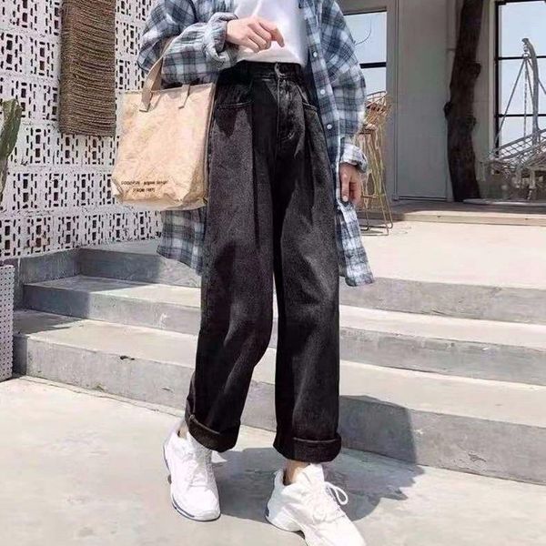 

women's jeans 2021 wide-leg pants spring and autumn wide, Blue