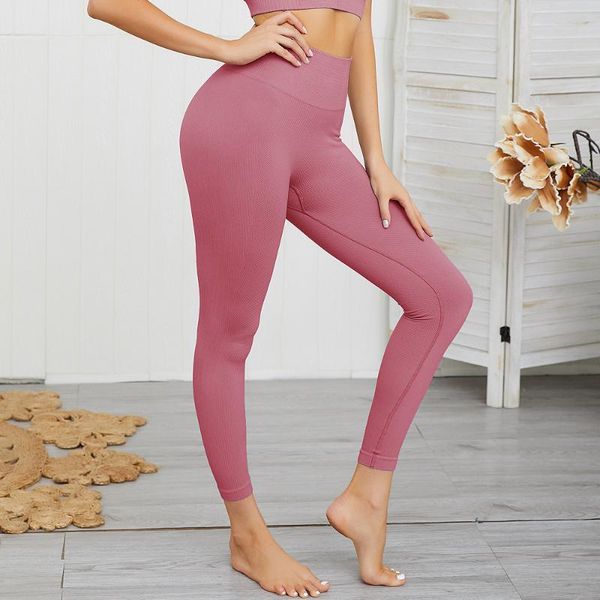 

yoga outfits seamless knitting hips moisture wicking pants sports fitness women's leggings, White;red