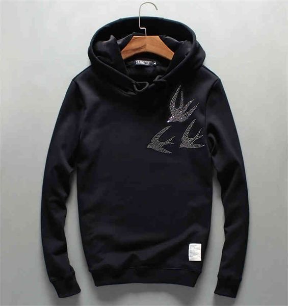 

hoodie hoodie plus velvet warm fashion slim men's hooded clothes, Black