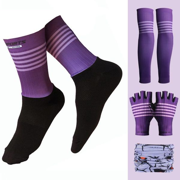 

outdoor sports men cycling socks women bicycle gloves half finger anti-slip mtb bike mittens cuffs sleeve running hiking kits, Black