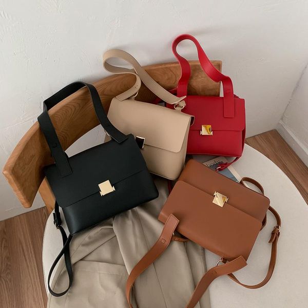 

shoulder bags casual retro women designer brand chic strap female handbags luxury pu leather crossbody messenger bag large purse