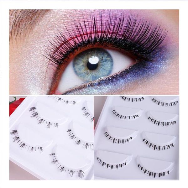 

false eyelashes 5 pairs reusable under lashes super soft clear band bottom eyelash transparent stalk faux mink mellow lower tool