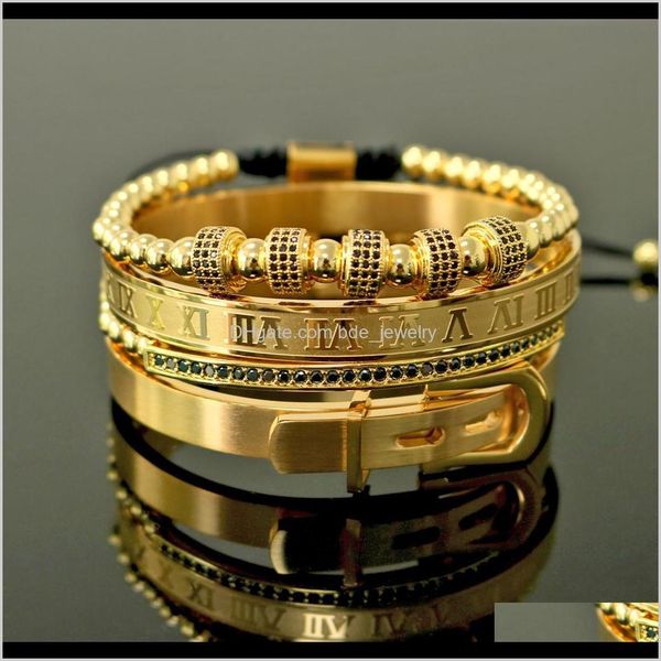 

wedding bracelets jewelry4pcs/set men titanium steel roman numeral bracelet horseshoe buckle bangles pulseira bileklik handmade jewelry drop, Golden;silver