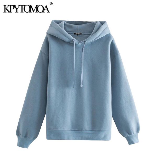 

women fashion drawstring hooded loose hoodies sweatshirts vintage long sleeve fleece female pullovers chic 210416, Black
