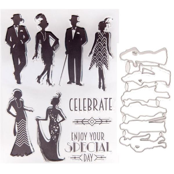 

painting supplies men women clear stamps for card making human figure stamp and die sets scrapbooking decoration 2021