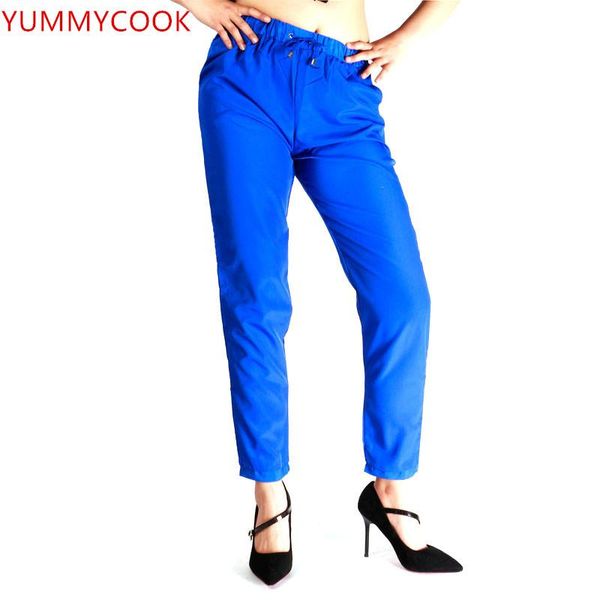 

women's pants & capris 2021 summer wild chiffon large size elastic waist harlan trousers female casual solid color feet clothing ab61, Black;white