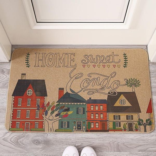 

flax rubber floor mats kitchen door foot non-slip carpets