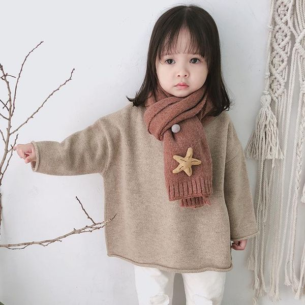 

scarves & wraps children scarf fashion warm winter soft comfortable girls knitted baby kid o ring child, Red;brown