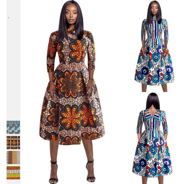 

womens african print dress traditional casual outfits attire clothes 2021 back v-neck party dresses ethnic clothing, Red
