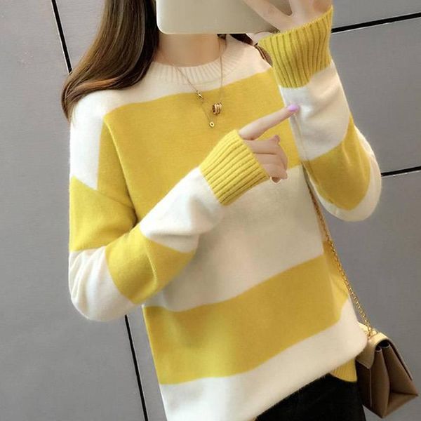 

women's sweaters women sweater casual striped o-neck female pullover full sleeve warm soft spring autumn winter knitted cotton, White;black