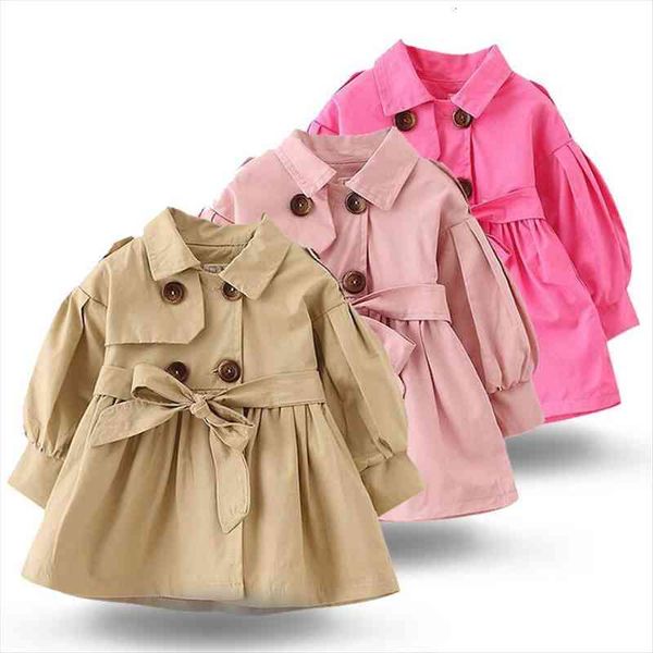 

1 4yrs baby girls trench coat spring autumn kids windbreaker jacket for children clothing long sleeve girl outerwear, Blue;gray