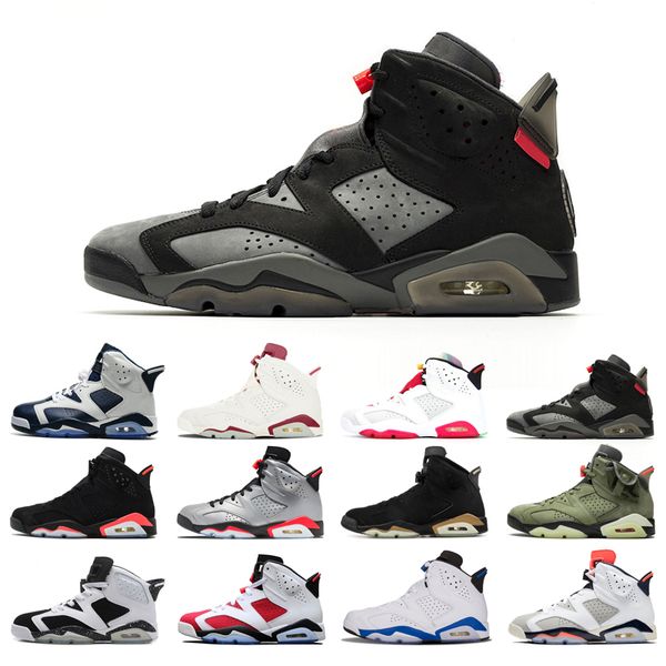 

original basketball shoes 6s for man red oreo alternate bull black cat carmine hare infrared marron olympic tinker comfortable flat shoe siz