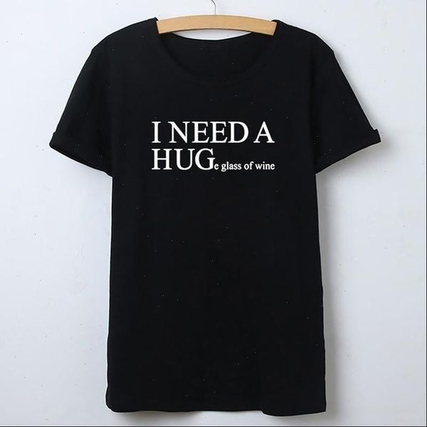 

womens t shirts i need a hug letter printed women shirt summer short sleeve black streetwear harajuku tee female, White