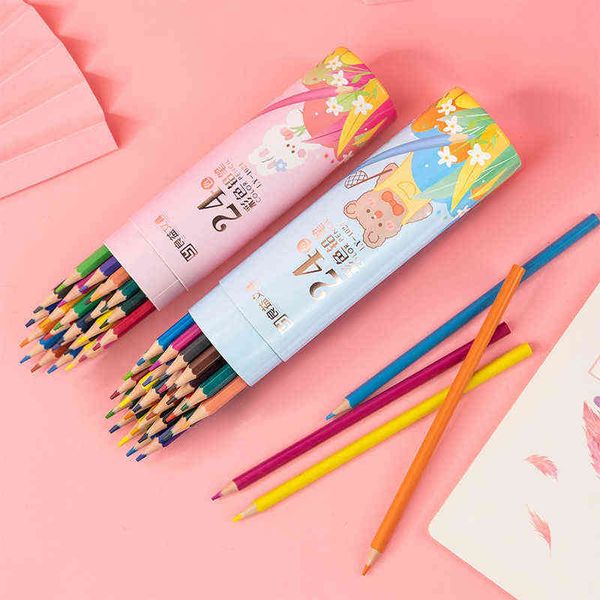 

luxury pencils children cartoon 12 18 24 36 / 48 oily lead barrel primary school students graffiti painting color pencil