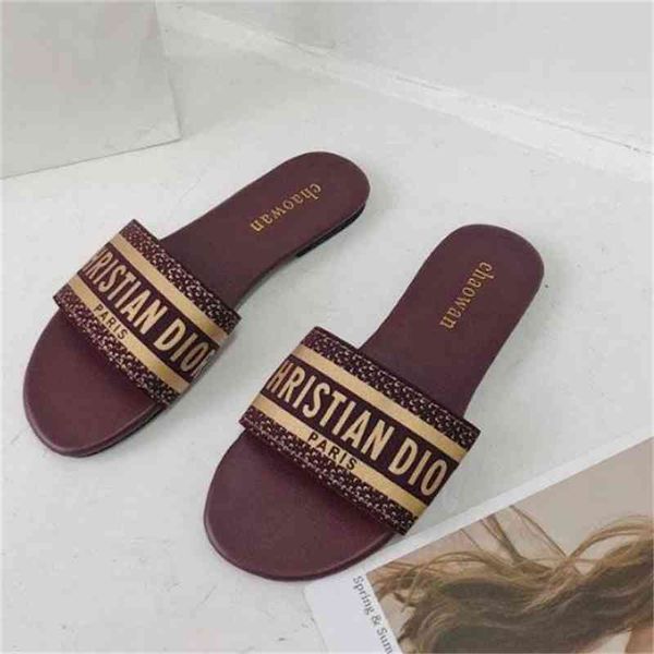 

slippers designer luxury slippers women's spring new letter set foot flat bottom slippers sandals7hz6 zly, Black