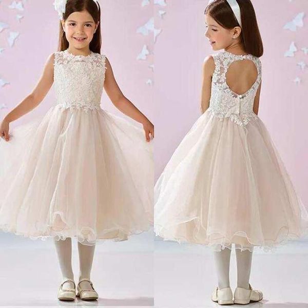 

girl's dresses cute lovely a line jewel ankle length ivory tulle flower girls for wedding appliques lace beaded keyhole back firstcommu, Red;yellow