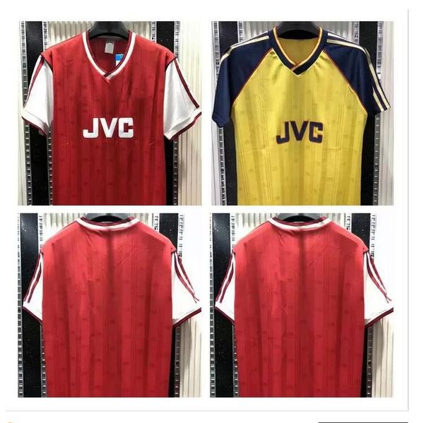 

1988 1989 vintage soccer jerseys home red away yellow classic uniform miller bould quinn merson davis dixon 88 89 football shirts, Black;yellow