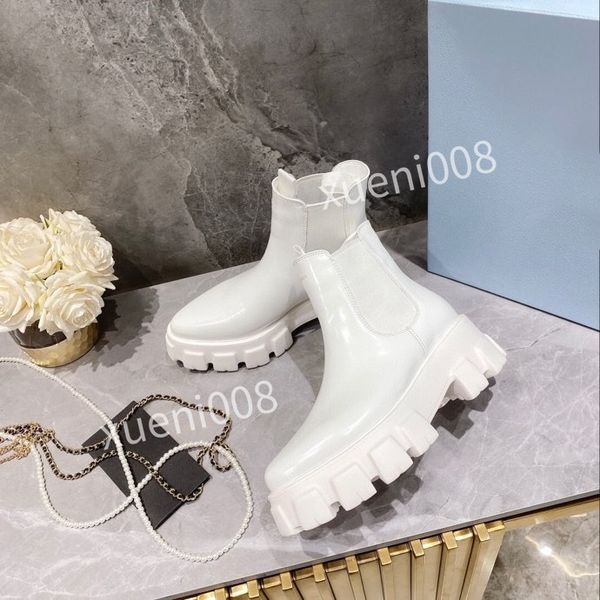 

2021 designer fashion ankle boots leather and nylon 35-41 fabric booties women monolith biker australia platform heels winter sneakers zh211, Black