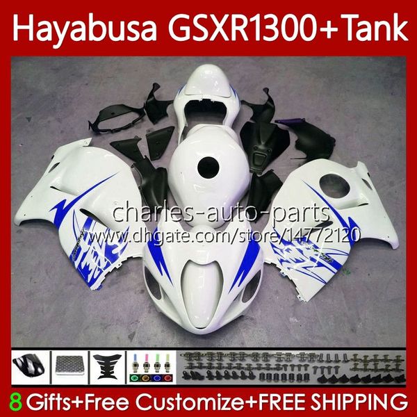 Body Kit für Suzuki Hayabusa GSXR 1300CC weiß blau 1300 CC 2002 2003 2004 2005 2006 2007 74No.143