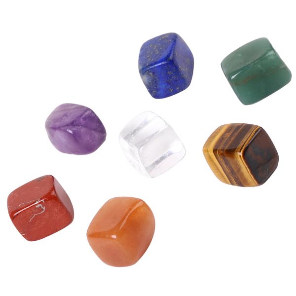 

7pcs/set reiki natural healing crystal chakra stones for crystals therapy, meditation, worry stone, relaxation, decor.
