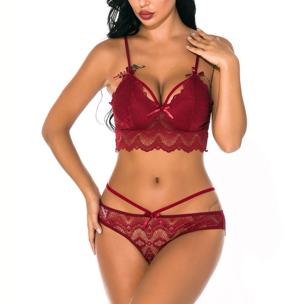 

women sleepwear lingerie temptation bra nightwear set lenceria muje lace flowers underwear, Black;pink