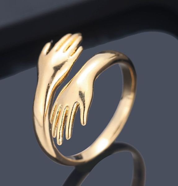 

european and american simple creative lovely two hand ring, Silver