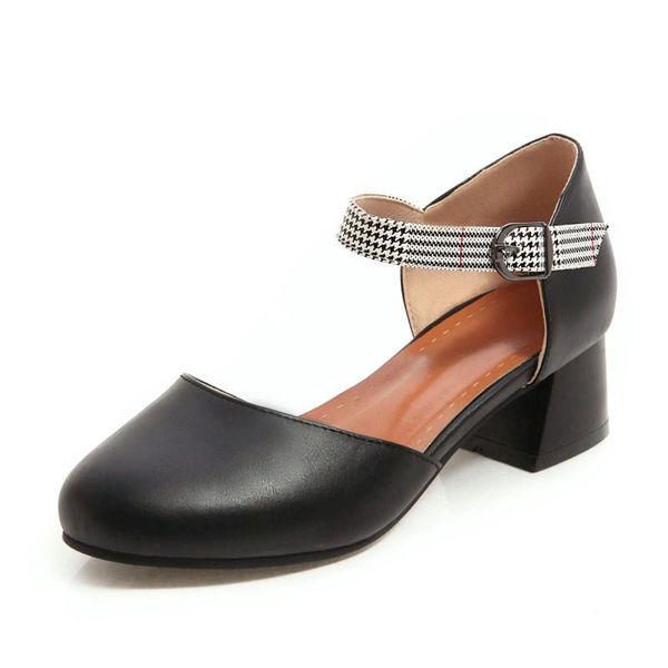

spring and summer thick with a buckle sandals female 30-43, Black