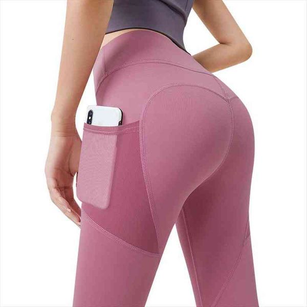 

high waist mesh women legging pockets fitness sports quick dry leggins fashion push up peach hip gym workout pants, Black