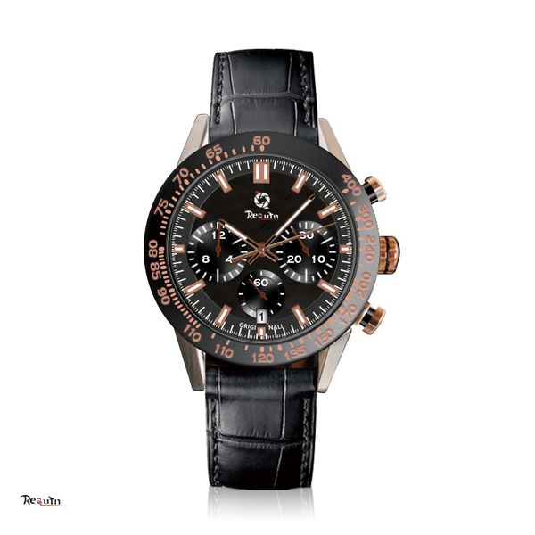 

luxury men's automatic mechanical watch calera requin silver white stainless steel case sapphire calendar three-hand dial calibre 5 bag, Slivery;brown