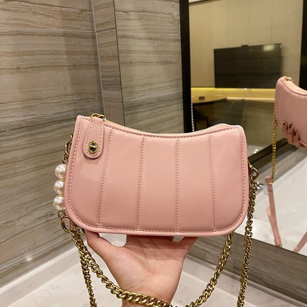 

luxurys designers ladies 2021 chains mahjong bag handbag women fashion mother cossbody pearl purse handbags shoulder bags weaving wallet sil