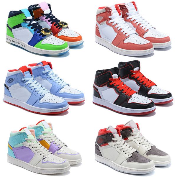 

1 1s high low og ts jumpman basketball sports shoes authentic for men women neutral coral orange green fearless sneakers size 36-45