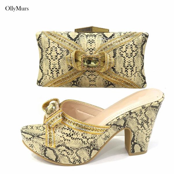 

dress shoes est african ladies sandals party and bag set luxury applique high heels for wedding, Black