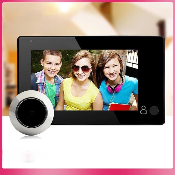 

doorbells 4.3 inch wifi digital peephole doorbell 145 degree door camera viewer outdoor bell one-click viewing