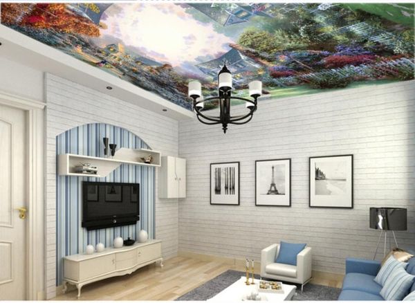 

wallpapers custom 3d po wallpaper ceilings beautiful garden four seasons change modern oil painting ceiling