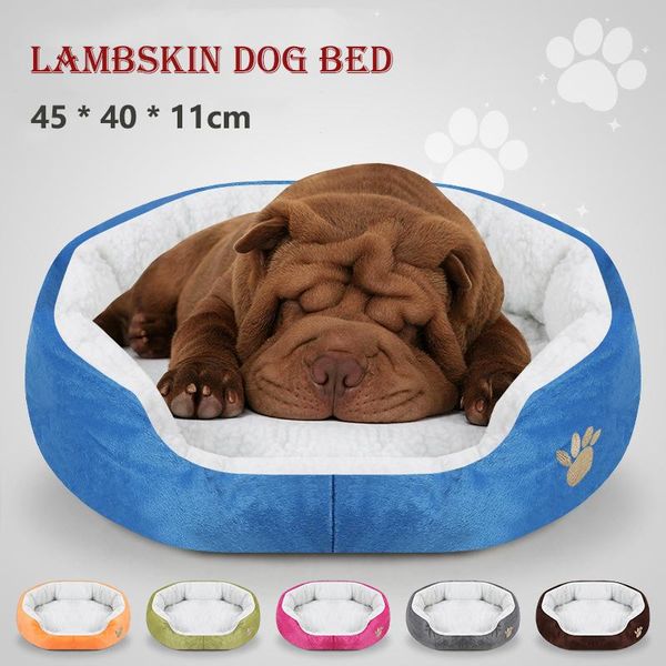 

dog houses & kennels accessories round pet bed cashmere for medium small dogs cats cat sofa washable pets supplies warm sleeping house