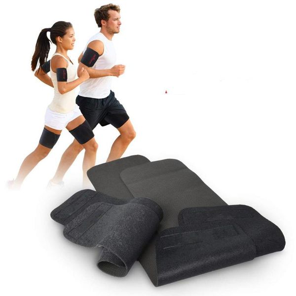 

body wraps for arms and thighs to lose fat &reduce cellulite adjustable slimmers with anti-slip grid technology 4 piece kit arm & leg wa, Black