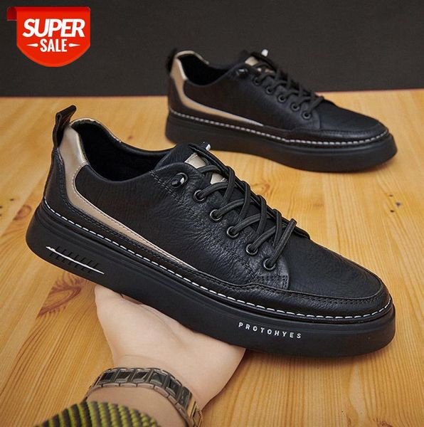 

black board shoes men's all-match korean leather casual ins trendy #252s