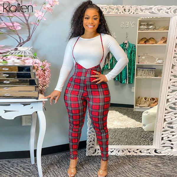 

tracksuits autumn fashion casual street slim solid t shirt and plaid trousers two piece set women simple office lady outfit new, Gray