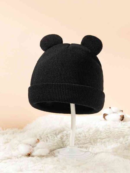 

baby ear decor knit hat she, Yellow