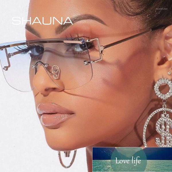 

sunglasses shauna oversized rimless one-piece lens women goggle fashion men gradient shades uv4001, White;black