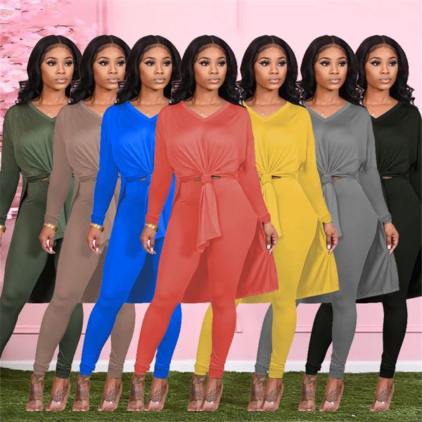 

pant bigger 2-bun define s women's clothes long-sleeve cleavage divide tshirt legging pants set spring ladies'clothes 2021, White