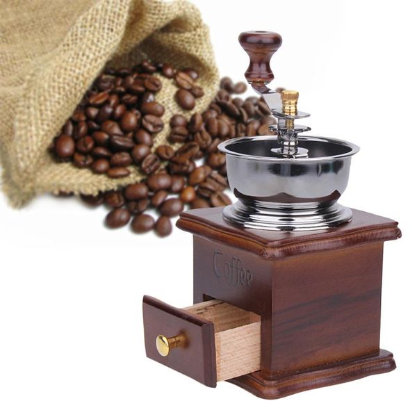 

manual coffee grinders bean grinder wood design mill handmade burr kitchen tool